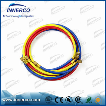 high quality and hot sale refrigerant air conditioner charging hose with gauge