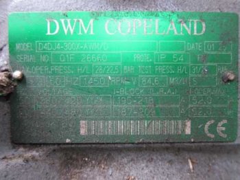 <font color='red'>Copeland</font> <font color='red'>DWM</font> <font color='red'>semi</font> <font color='red'>hermetic</font> <font color='red'>compressor</font> D4DJ4-300X-AWM/D