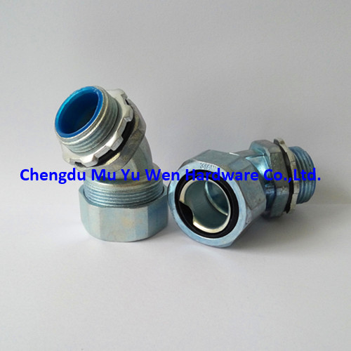 Zinc die cast 45 degree water <font color='red'>tight</font> metric thread fittings for <font color='red'>metal</font> <font color='red'>flexible</font> <font color='red'>conduit</font>