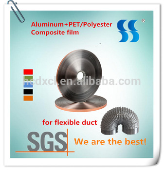 Hangzhou Factory Polyester Aluminum PET Film 40 micron Composite Tape for Flexible Duct