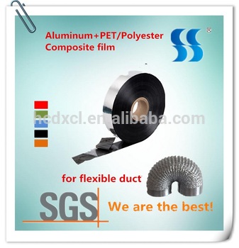 Hangzhou Factory Polyester Aluminum PET Film 40 micron Composite Tape for Flexible Duct