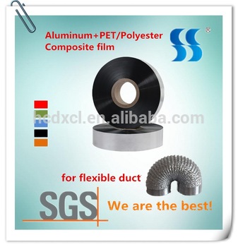 Hangzhou Factory Polyester Aluminum PET Film 40 micron Composite Tape for Flexible Duct