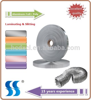 Aluminum Foil Roll Pad 7 micron Laminated with 15 micron PET for Japanese Flexible Ducting