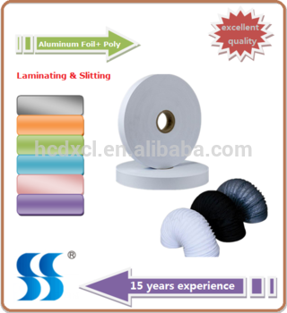Aluminum Foil Roll Pad 7 micron Laminated with 15 micron PET for Japanese Flexible Ducting
