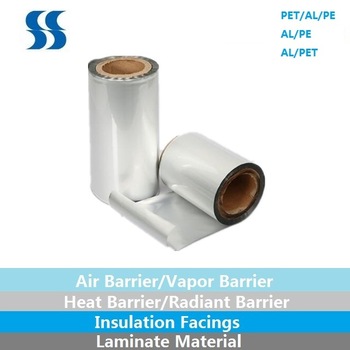 Silver Reflective Rockwool Facing Aluminum Foil PE Film Composite Material for Building Roofing Wall Thermal Insulation