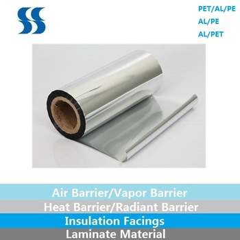 Silver Reflective Rockwool Facing Aluminum Foil PE Film Composite Material for Building Roofing Wall Thermal Insulation