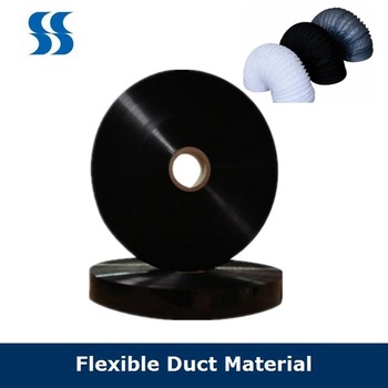 Grey/Black/White Color PVC Film, Flexible Duct Material Flame Retardent PVC