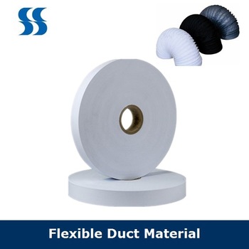 Grey/Black/White Color PVC Film, Flexible Duct Material Flame Retardent PVC