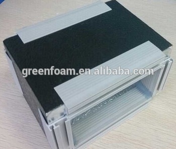 Green Foam PU Air Duct Panel With Black AL Foil