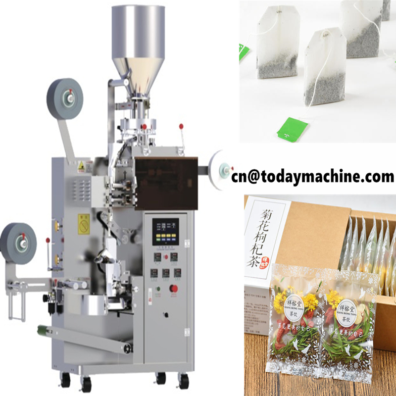 VFFS-PTL Scented Tea bag Packaging Machine tagging with thread and label