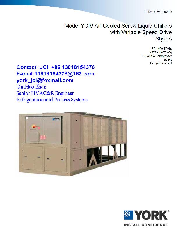 <font color='red'>YORK</font>+YCIV Air-Cooled <font color='red'>Variable</font> <font color='red'>Speed</font> <font color='red'>Drive</font> Screw Chiller