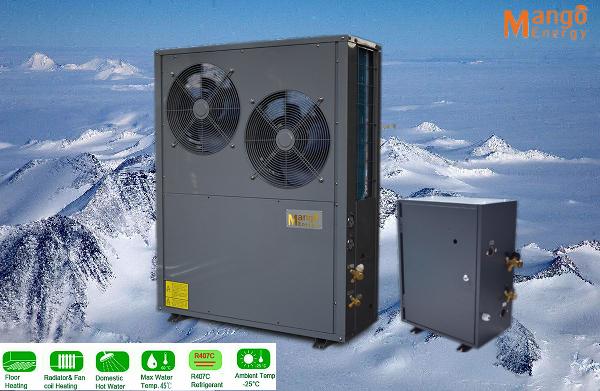 DC Inverter Heat Pump, Heating & Cooling & Hot Water, 9kw 15kw 18kw 24kw Capacity Split-Type