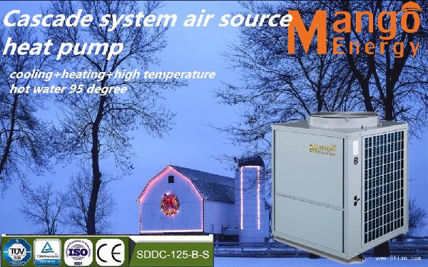 Max Outlet Water Temp 90 Degree Cascade System Air Source Heat Pump (heating and cooling)