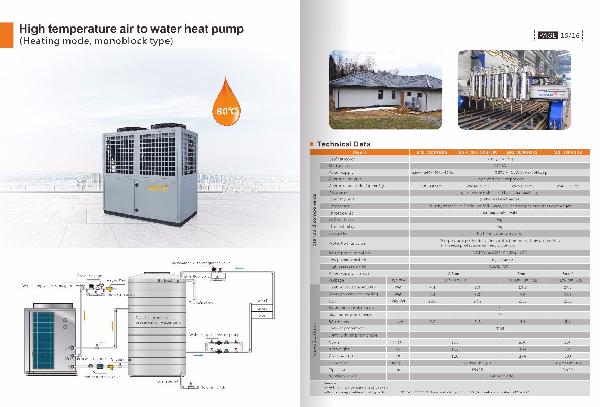 High Temperature Ventilation Air All in One Heat Pump with Energy Recovery, Fresh Air Heating