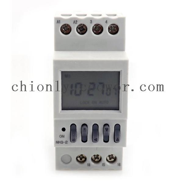 Din rail mounted digital timer switch
