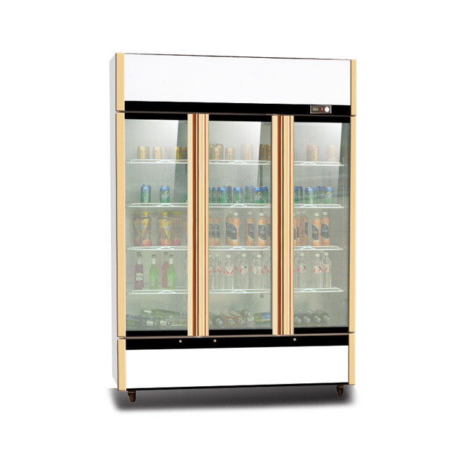 Upright Vertical Glass Door Beverage Cooler Showcase
