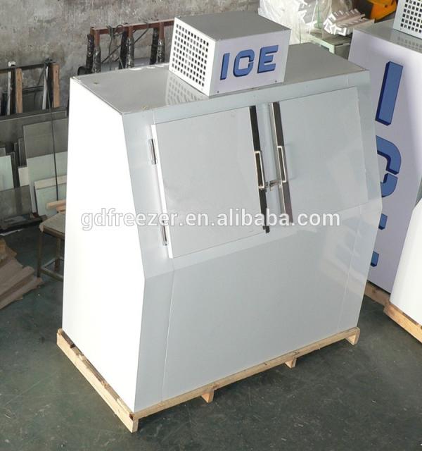 China Factory ice merchandiser Ice boxes freezer with 2 slant doors