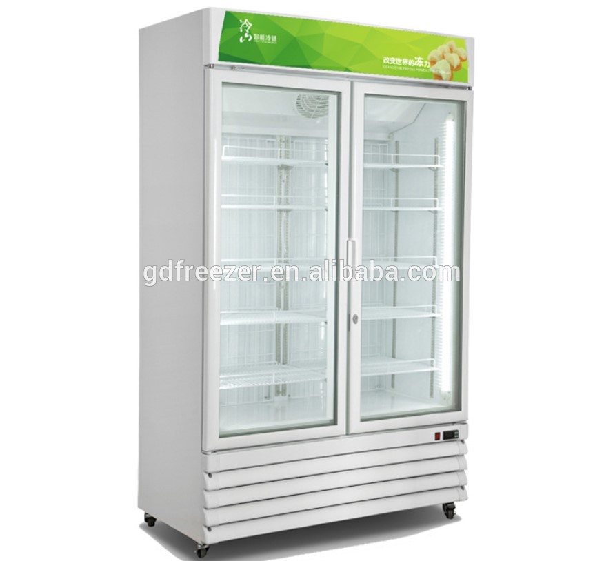 -18~ -22C Commercial Vertical/Upright display freezer 900L for Ice cream and frozen food