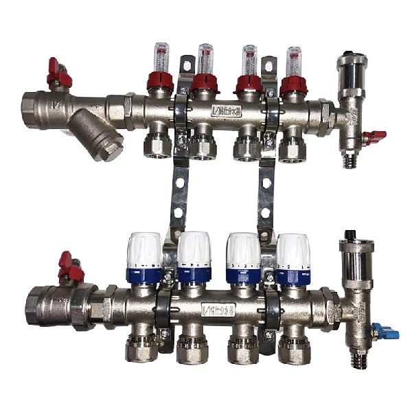 2-12 Way Brass Manifold Econimic Manual Compartment Control Type for Underfloor Heating