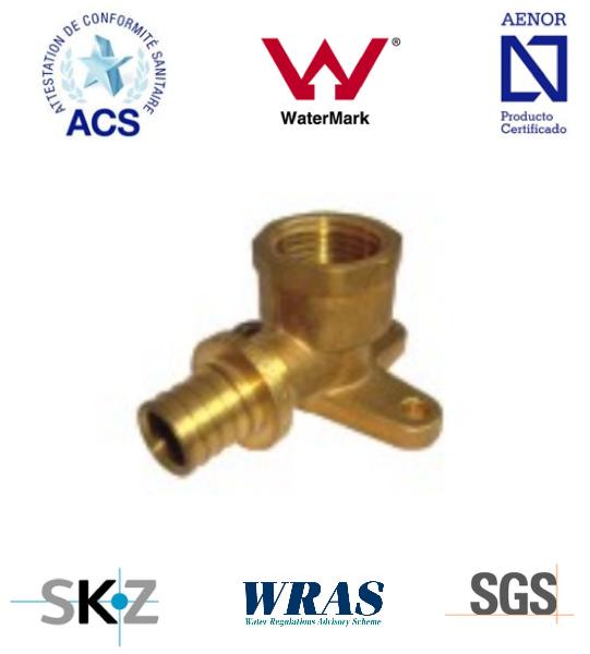 Pex Fitting - Sliding Fitting - Axial Press Fittings (Wall plated Elbow)