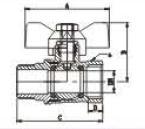 Brass Ball Valve with Certificate - Double Male Valve