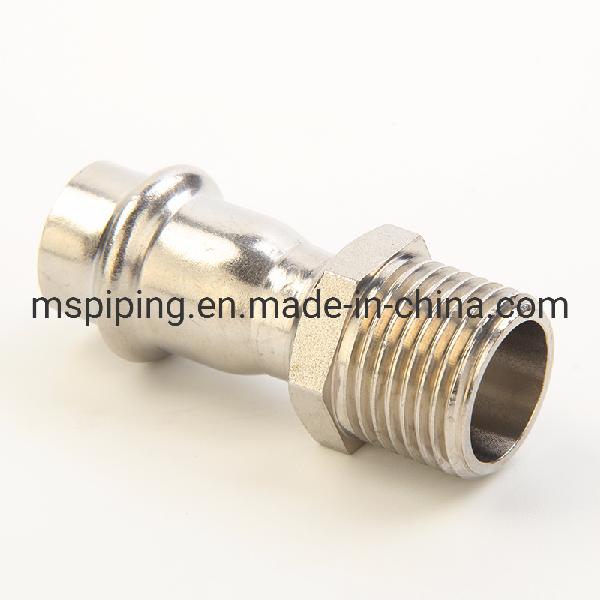 V Type Press Stainless Steel Fitting-Male Straight