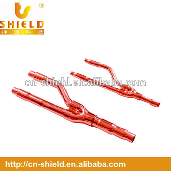 Copper Y branch joint for air conditioner 33T