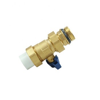 Cheap and fine blue handle brass ball valve with meter