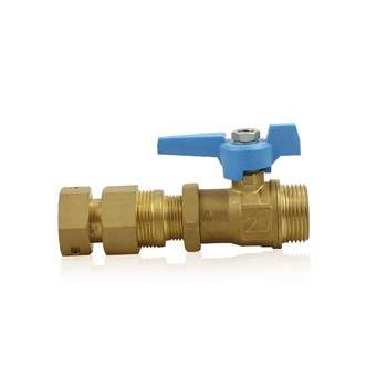 Top quality durable double female threaded ball valve with blue handle