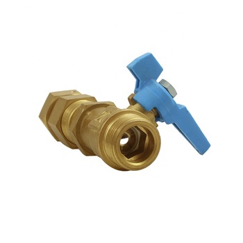Top quality durable double female threaded ball valve with blue handle