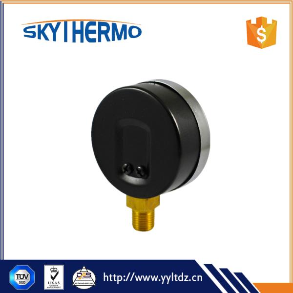 D63mm Black Steel Thermomanometer 0-120C with bottom connection Pressure temperature gauge