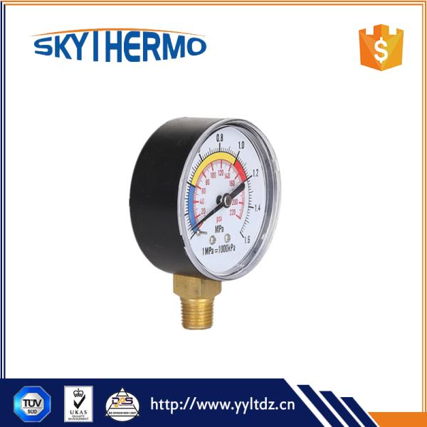 quality assurance black steel or plastic medical dry pressure manometer