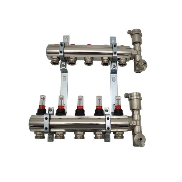 high quality brass manifold with flow meter for floor heating system