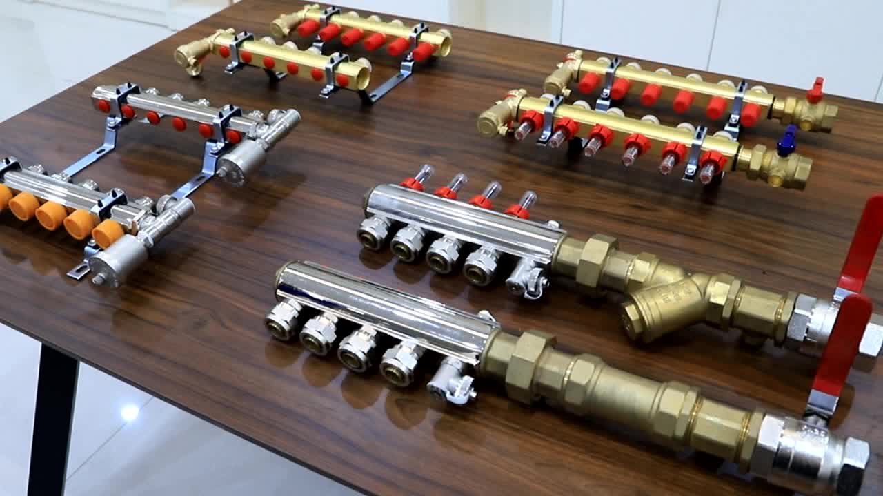 Under floor heat system brass plumb manifold manufacturer