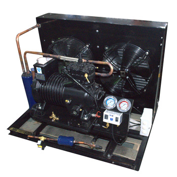 Semi-enclosed piston bitzer two fans Air Cooled Condenser Unit For Freezer Room