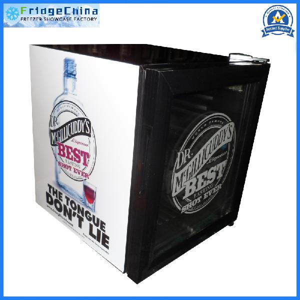 52L Mini Glass Door Fridge with Shiny LED Door