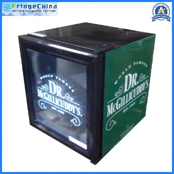 Glass Door Refrigerator Counter Top Cooler Mini Fridge