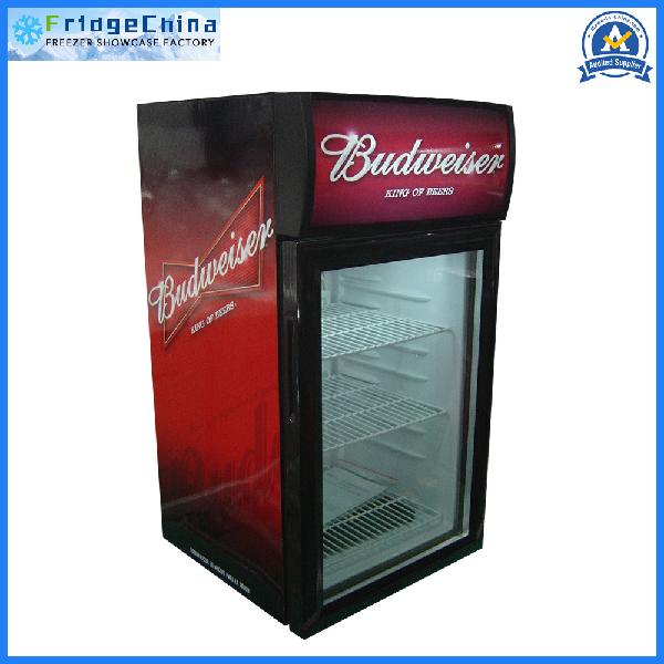 80L Upright Glass Door Branding Refrigerator