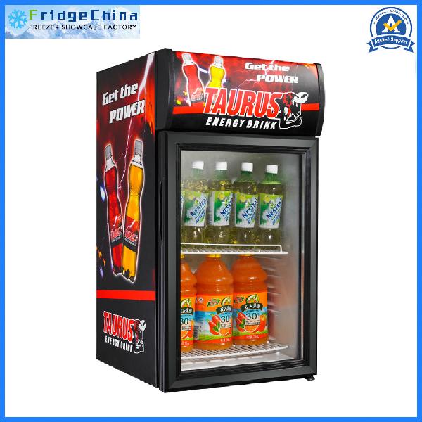 Lockable Single Door Display Refrigerator Supermarket Beverage Upright Display Cooler