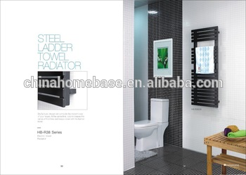 steel ladder towel radiator HB-R38series,big flat tubes towel warmer ,water heating towel rack