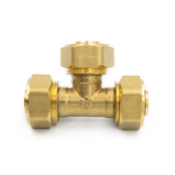 Hot Products Brass Screw Fitting Equal Tee for PAP pipes Polished