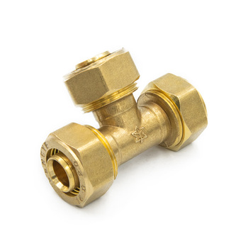 Hot Products Brass Screw Fitting Equal Tee for PAP pipes Polished