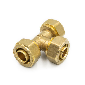 Hot Products Brass Screw Fitting Equal Tee for PAP pipes Polished
