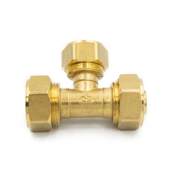 Hot Products Brass Screw Fitting Unequal Tee for PAP pipes Polished