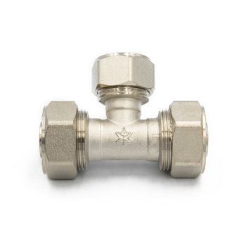 Hot Products Brass Screw Fitting Unequal Tee for PAP pipes Nickel Plated