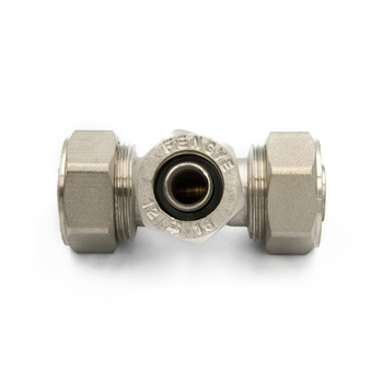 Hot Products Brass Screw Fitting Unequal Tee for PAP pipes Nickel Plated