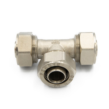 Hot Products Brass Screw Fitting Equal Tee for PAP pipes nickle plated