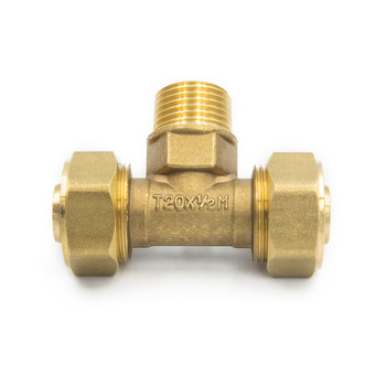 Hot Products Brass Screw Fitting Male Tee for PAP pipes Polished