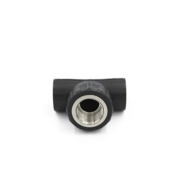 Black Plastic PE Pipe Fittings Female Threaded Tee T1620*<font color='red'>1</font>/<font color='red'>2F</font>*1620