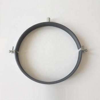 Galvanized steel ventilation pipe clamp for air duct with PVC or EPDM rubber lining